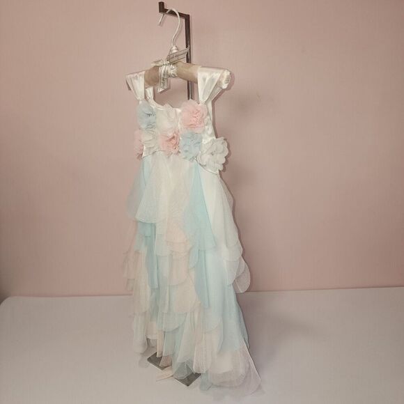 Girls' Boutique Easter Dress Biscotti Multicolor Satin and Tulle Size 4 - Picture 9 of 10